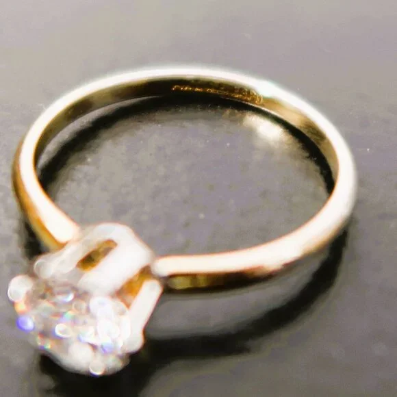 Two 14K Gold Filled Ring with White Stone - Picture 4 of 11